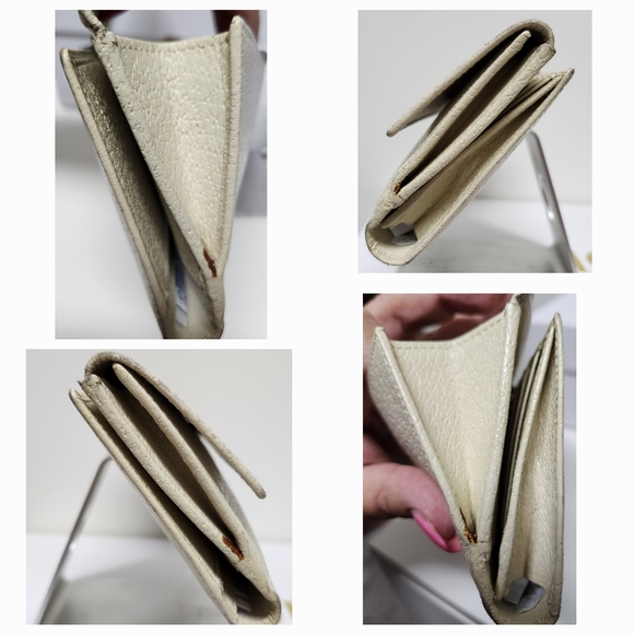 GUCCI G Clasp Continental Pebble Grain Ivory Leather Wallet Auth #035.2778.2097 - Picture 7 of 16